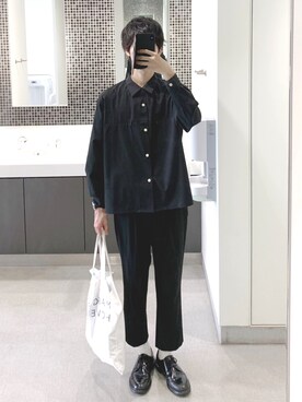 「soe（ソーイ）のアイテム（シャツ/ブラウス）」を使った、ao-iroさん（メンズ・180cm）の春コーディネート