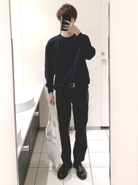 「MARGARET HOWELL（マーガレットハウエル）のアイテム（スラックス）」を使った、ao-iroさん（メンズ・180cm）の夏コーディネート