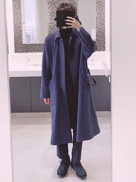 「MARGARET HOWELL（マーガレットハウエル）のアイテム（スラックス）」を使った、ao-iroさん（メンズ・180cm）の冬コーディネート