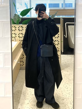 「stein（シュタイン）のアイテム（チェスターコート）」を使った、ao-iroさん（メンズ・180cm）の冬コーディネート