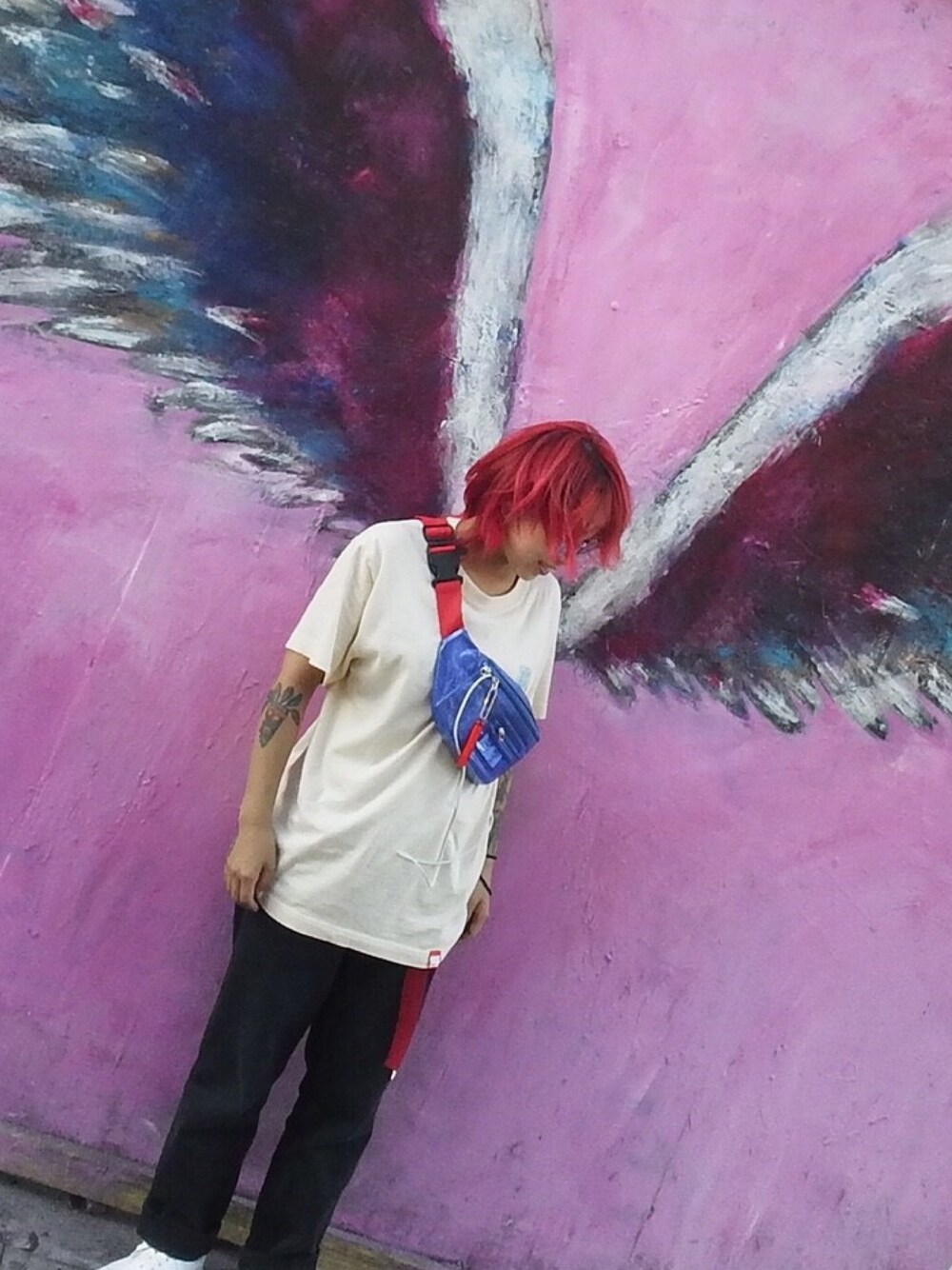 「145:FOURTEEN FIVEのアイテム（Tシャツ/カットソー、ベージュ系）」を使った、Neekoさん（レディース・145cm）の夏コーディネートの1枚目の写真