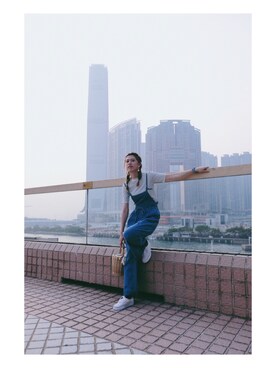 「STYLE」｜「アイテム（オールインワン・サロペット）」を使った、monamomooさん（レディース・167cm）の夏コーディネート