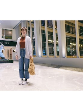 「青文字系」｜「アイテム（ジャケット/アウター）」を使った、monamomooさん（レディース・167cm）の冬コーディネート