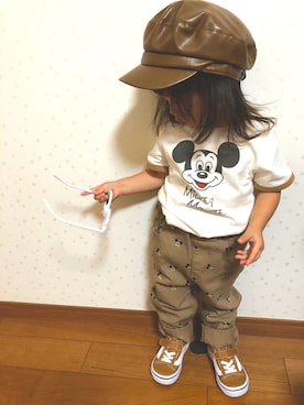「petit main（プティマイン）のアイテム（その他）」を使った、moachi❁⃘*.ﾟさん（キッズ・80cm）の秋コーディネート