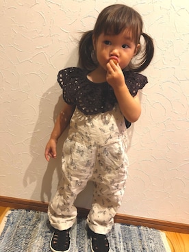 「ZARA（ザラ）のアイテム（サロペット/オーバーオール）」を使った、moachi❁⃘*.ﾟさん（キッズ・80cm）の秋コーディネート