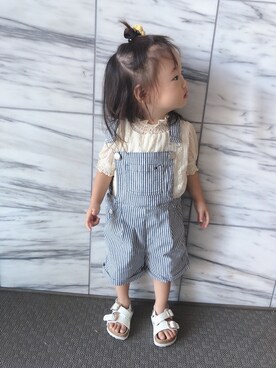 「TOMMY HILFIGER（トミーヒルフィガー）のアイテム（オールインワン・サロペット）」を使った、moachi❁⃘*.ﾟさん（キッズ・80cm）の秋コーディネート