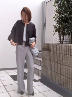 「RANDA」｜「アイテム（ノーカラージャケット）」を使った、itsuka*✧さん（レディース・155cm）の秋コーディネート