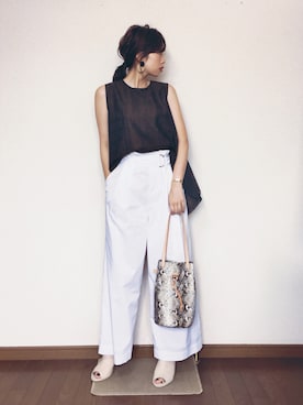 「7-ID concept.（セブンアイディ コンセプト）のアイテム」を使った、さくらさん（レディース・163cm）の夏コーディネート