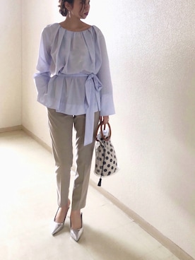 「ef-de（エフデ）のアイテム（バッグ）」を使った、さくらさん（レディース・163cm）の春コーディネート