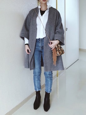 「アイテム（ピアス（両耳用））」を使った、さくらさん（レディース・163cm）の冬コーディネート