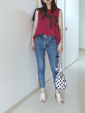 「7-ID concept.（セブンアイディ コンセプト）のアイテム」を使った、さくらさん（レディース・163cm）の夏コーディネート