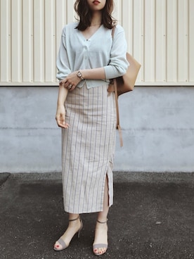 「IENA（イエナ）の《追加》GIANNI NOTARO ワンハンドルBAG◆（ショルダーバッグ）」を使った、さくらさん（レディース・163cm）の春コーディネート