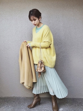 「Whim Gazette（ウィムガゼット）のアイテム（ジャケット/アウター）」を使った、さくらさん（レディース・163cm）の冬コーディネート