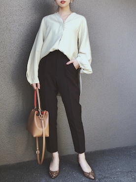 「IENA（イエナ）の《追加》GIANNI NOTARO ワンハンドルBAG◆（ショルダーバッグ）」を使った、さくらさん（レディース・163cm）の春コーディネート