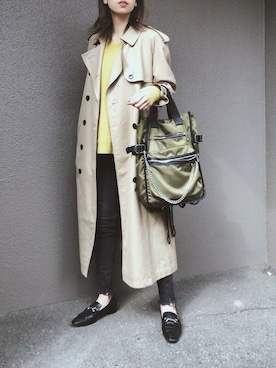 「アイテム（トレンチコート）」を使った、さくらさん（レディース・163cm）の春コーディネート