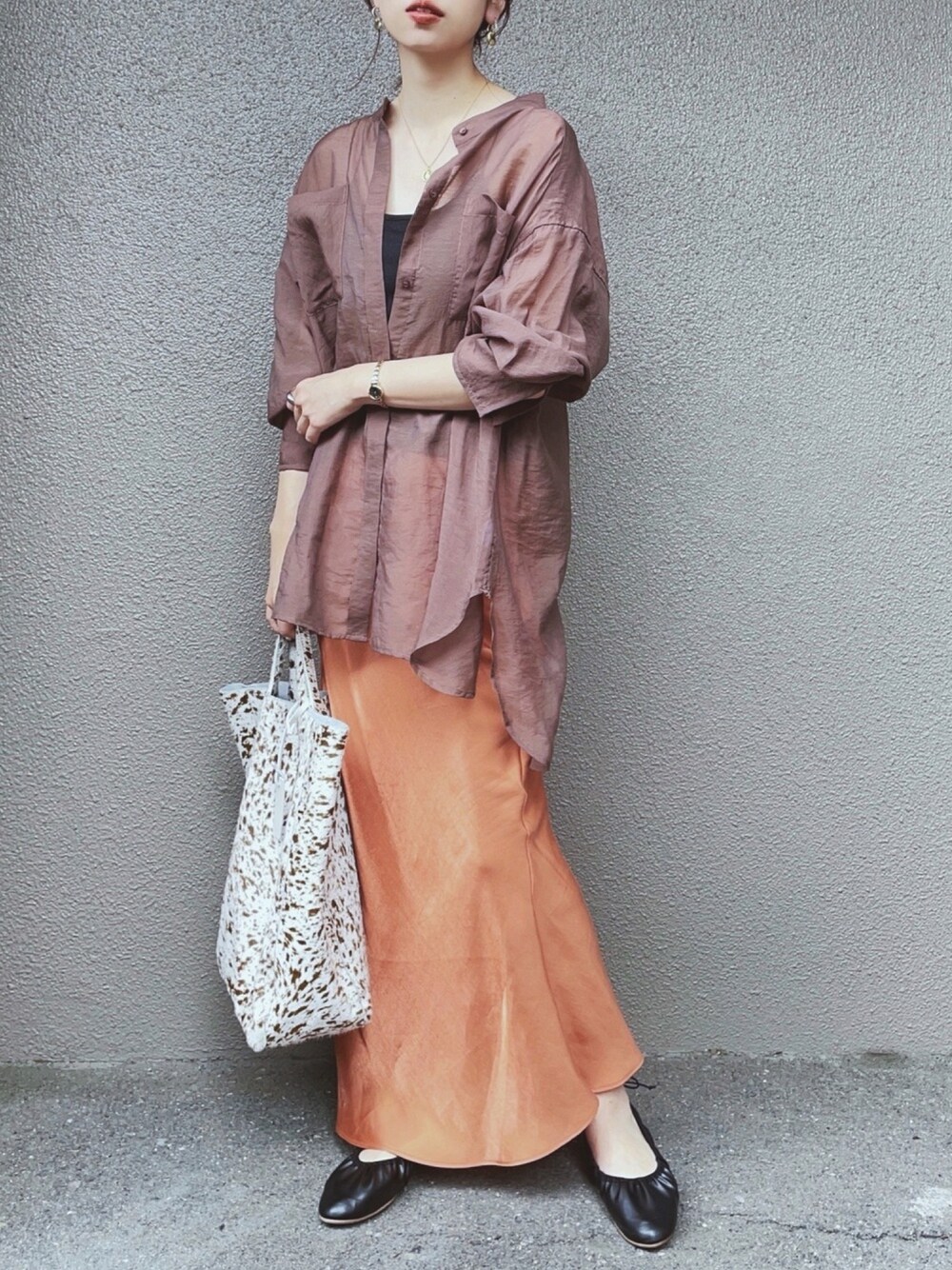 春サテンナロースカートセット レディース服まとめ売り コーデ売り おしゃれママ XSサイズあり】【セットアップ対応】ダブルサテンナロースカート