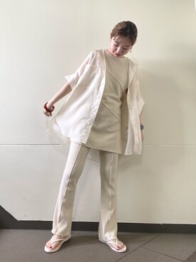 「メロートップス」｜「アイテム（タンクトップ）」を使った、まっちゃんさん（レディース・154cm）の春コーディネート