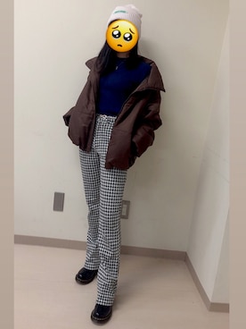 「チドリ柄」｜「アイテム（帽子）」を使った、raaiさん（レディース・153cm）の秋コーディネート
