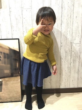 「ドラム缶」｜HanaRinさん（キッズ・80cm）の冬コーディネート
