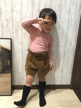 「ドラム缶」｜HanaRinさん（キッズ・90cm）の秋コーディネート