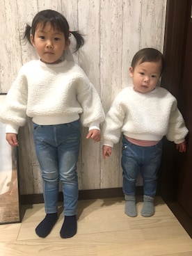 「仲良しコーデ」｜HanaRinさん（キッズ・90cm）の冬コーディネート