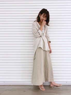 「A part by（アパートバイ）のR/Lセミフレアロングスカート 830726（スカート）」を使った、ａｉｋａさん（レディース・168cm）の春コーディネート