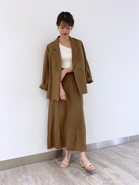 「A part by（アパートバイ）のR/Lセミフレアロングスカート 830726（スカート）」を使った、ａｉｋａさん（レディース・168cm）の春コーディネート