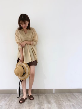 「アパートバイローリーズ」｜「アイテム（帽子）」を使った、ａｉｋａさん（レディース・168cm）の春コーディネート