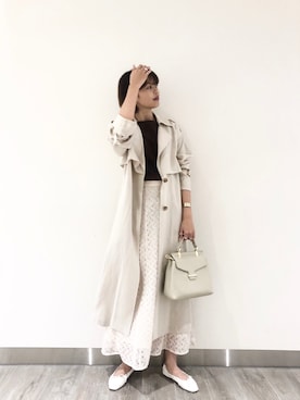 「アパートバイローリーズ」｜「アイテム（トレンチコート）」を使った、ａｉｋａさん（レディース・168cm）の春コーディネート