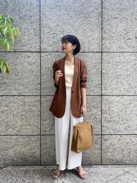 「アパートバイローリーズ」｜「アイテム（ノーカラージャケット）」を使った、ａｉｋａさん（レディース・168cm）の夏コーディネート