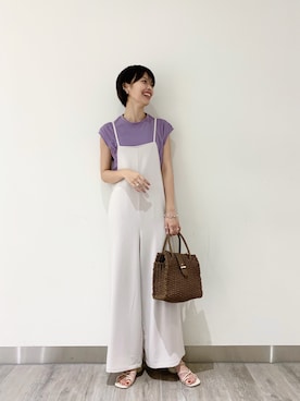 「アパートバイローリーズ」｜「アイテム（オールインワン・サロペット）」を使った、ａｉｋａさん（レディース・168cm）の夏コーディネート