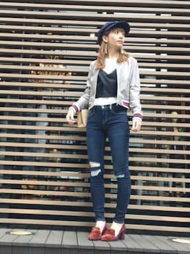 「アイテム（キャスケット）」を使った、ENDさん（レディース・164cm）の秋コーディネート