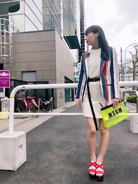 「MSGM（エムエスジーエム）のアイテム（バッグ）」を使った、ENDさん（レディース・164cm）の春コーディネート