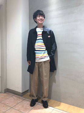 「DANTON（ダントン）のアイテム（カバーオール）」を使った、SHUNTAさん（メンズ・175cm）の冬コーディネート