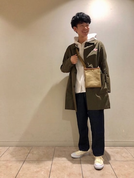 「春物」｜「アイテム（その他アウター）」を使った、SHUNTAさん（メンズ・175cm）の冬コーディネート