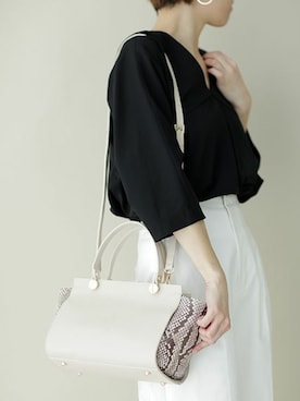 「パイソン柄」｜nano・universe lady's STAFFさん（レディース・166cm）の冬コーディネート