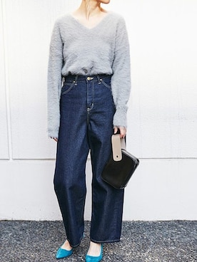 「アイテム（クラッチバッグ）」を使った、nano・universe lady's STAFFさん（レディース・166cm）の冬コーディネート