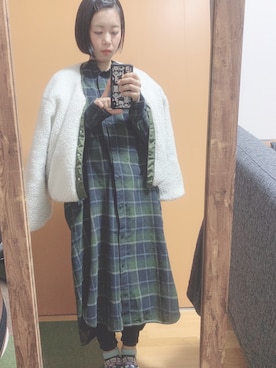 「レイカズン(Ray Cassin)」｜「アイテム（その他アウター）」を使った、yknさん（レディース・152cm）の冬コーディネート