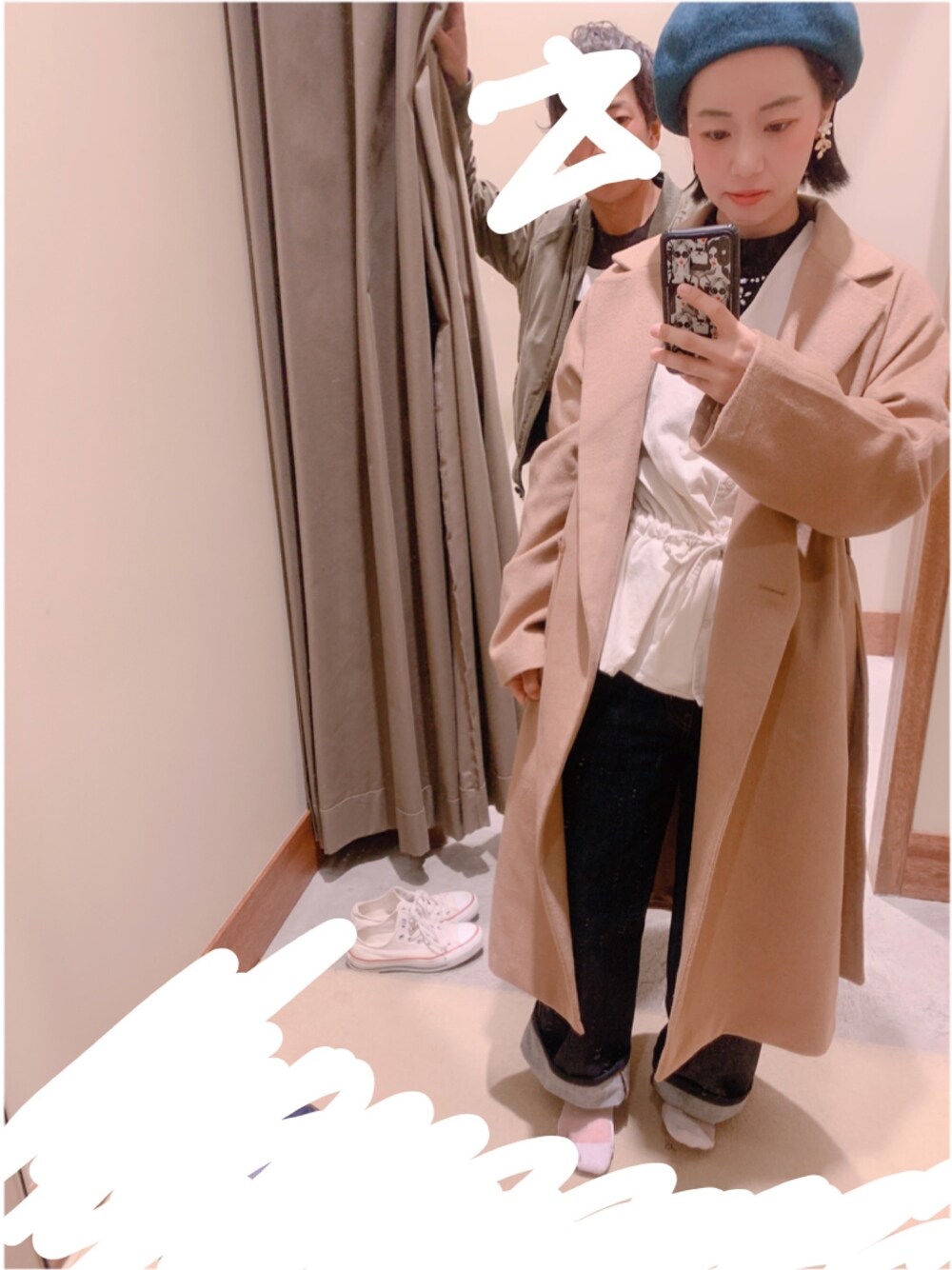 「ユニクロ、niko and…、しまむら、converse」｜「UNIQLOのアイテム（ジャケット/アウター、その他）」を使った、yknさん（レディース・152cm）の冬コーディネートの1枚目の写真