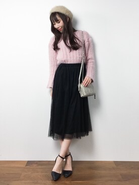 田中彩央里さん（レディース・158cm）の冬コーディネート