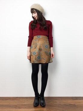 田中彩央里さん（レディース・158cm）の冬コーディネート