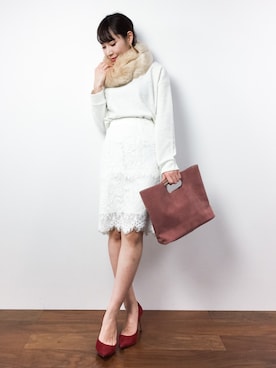 田中彩央里さん（レディース・158cm）の冬コーディネート