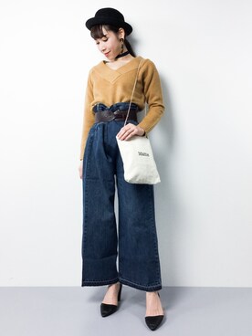 田中彩央里さん（レディース・158cm）の冬コーディネート