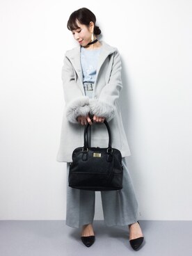 「M.deux（エムドゥ）のアイテム（その他アウター）」を使った、田中彩央里さん（レディース・158cm）の冬コーディネート