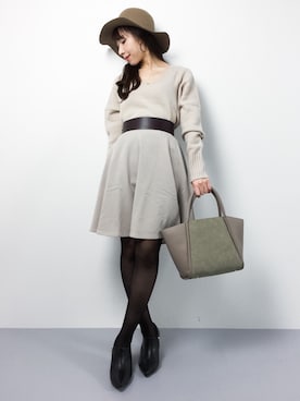 「ROYAL PARTY」｜田中彩央里さん（レディース・158cm）の冬コーディネート