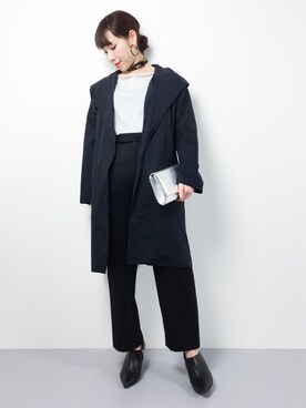 「ブルーアウター」｜田中彩央里さん（レディース・158cm）の冬コーディネート