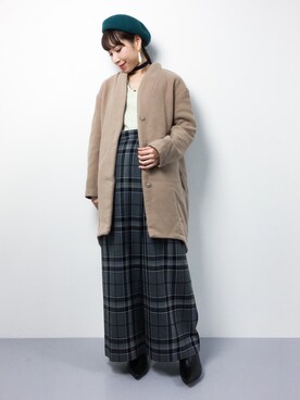 「モッサコート」｜田中彩央里さん（レディース・158cm）の冬コーディネート