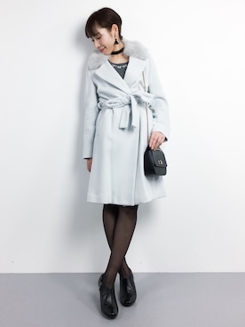 「MISCH MASCH（ミッシュマッシュ）のアイテム（その他アウター）」を使った、田中彩央里さん（レディース・158cm）の冬コーディネート