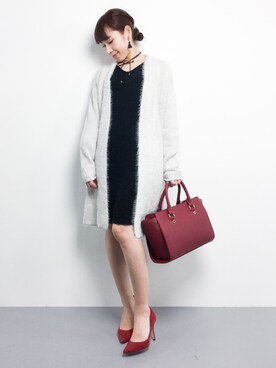 「Bou Jeloud（ブージュルード）のアイテム（その他アウター）」を使った、田中彩央里さん（レディース・158cm）の冬コーディネート