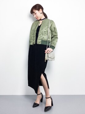 「JOURNAL STANDARD LUXE（ジャーナルスタンダード　ラックス）のアイテム（ジャケット/アウター）」を使った、田中彩央里さん（レディース・158cm）の冬コーディネート